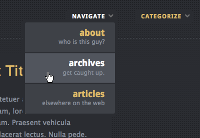 Navigate css3 dropdown hover