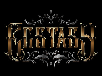 Ecstasy design illustration lettering logo tattoo tattoo art type typography vector