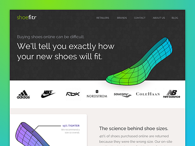 Landing Page for Shoe Tech