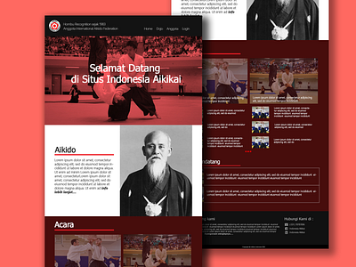 Aikikai Indonesia Web Design 2018 design flat illustration photoshop portfolio ui ux vector web