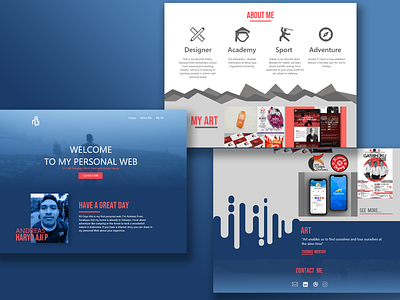 Andreas Personal Web Concept design flat illustration logo lunacy photoshop typography ui ux web