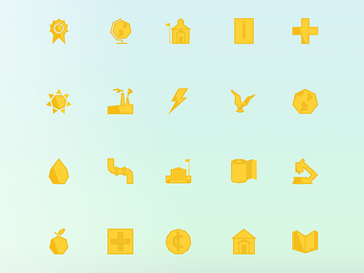 Icon Set education environment health icon icons illustration sharp water yellow