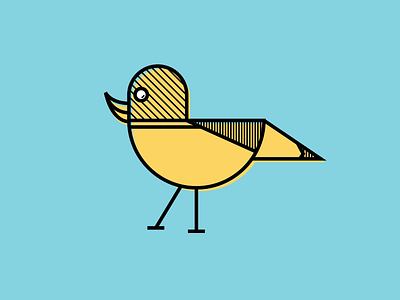 Bird bird blue color geometric icon illustration illustrations nature yellow