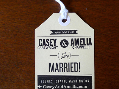 Wedding Tag design invitation letterpress save the date tag typography wedding