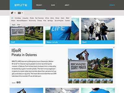 Brute Project Page design grid layout ui web