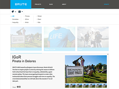 Brute Project Page layout ui ux web web design website