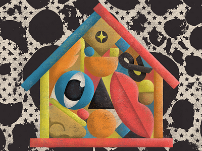 Stay Home covid design eye guadalajara illustration lips mexico nose quarantine stars stay home textures