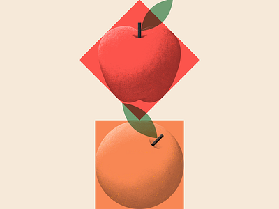 🟧🍊♦️🍎 apple brush design fruit fruits geometry guadalajara illustration manzana mexico minimal naranja noise orange procreate red square texture