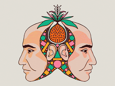 Geometría abstract fruit geometry grow guadalajara heads illustration mexico plants surrealism textures