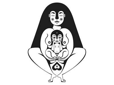 Madre child girl love madre mexico mother pose prehispanic son woman yoga
