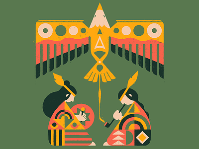 Wakan Tanka ceremony distressed drum eagle geometry guadalajara illustration lakota mexico native american pipe sacred texture tobacco