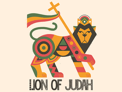 The Lion of Judah africa design distressed dub geometric guadalajara illustration jamaica lion mexico rasta rastafari religion texture
