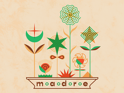Madre abstract design flat flowers geometry guadalajara mexico moon mother nature overlay plant pot plants stars sun texture vector