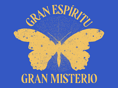Gran Misterio blue butterfly design distressed flat guadalajara illustration mexico stardust stars texture vector yellow yellows