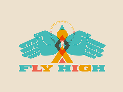 ✋🏽FlyHigh🤚🏽 abstract bird branding design flat fly geometry guadalajara hand hands illustration mexico multiply overlay typography vector