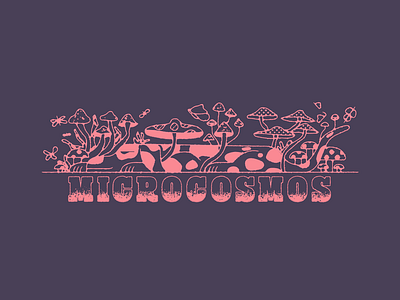 Microcosmos cosm cosmos design distressed dog guadalajara halftone illustration insects life mexico mushrooms nature noise shroom shrooms textures