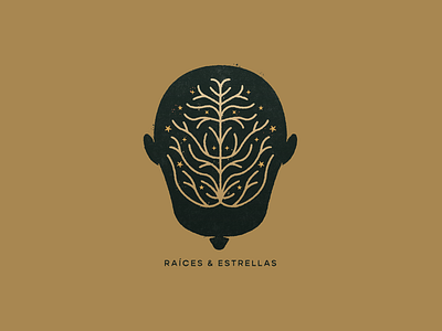 Unused logo concept brain branding grow guadalajara head icon logo mark mexico plant roots stars textures