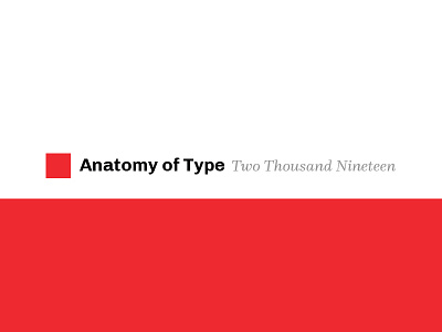 Anatomy of Type - 2019 Calendar