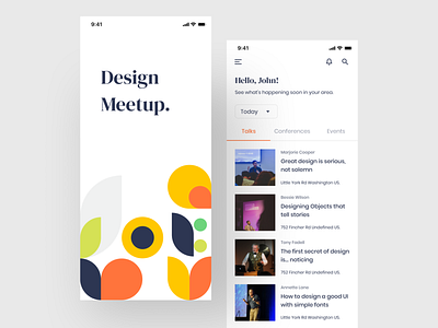 Design Meetup - Concept Mobile app Design