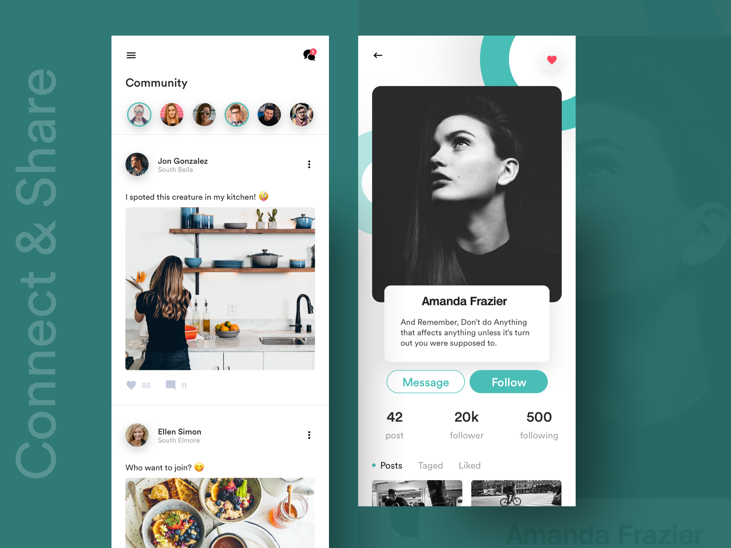 Connect & Share Community app by Arjun Visaveliya on Dribbble