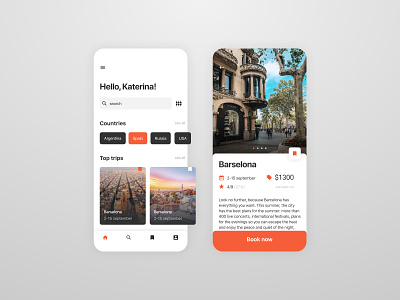 Travel mobile app iOS