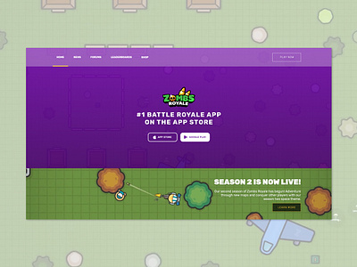 ZombsRoyale - DailyUI #003 dailyui dailyui 003 design ui ux landing page prototype videogame web design zombsroyale