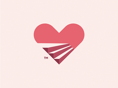 Heart & Stairs brand branding design health heart icon logo print red stairs