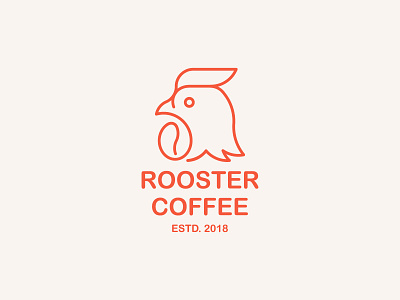Rooster Coffee animal bird brand branding coffee coffee bean coffee logo design icon logo mark print rooster rooster logo