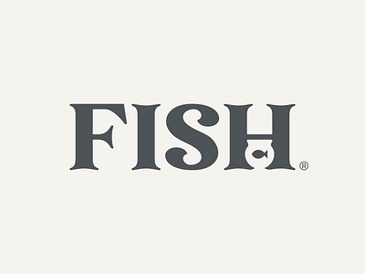 Fish Wordmark animal black brand branding clever logo design fish icon logo mark negative space smart typeface typography wordmark