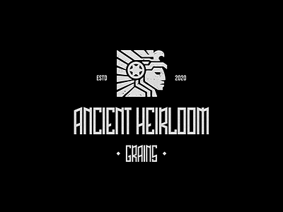 ANCIENT HEIRLOOM GRAINS aztec brand branding logo mark