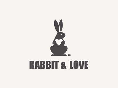 Rabbit and Love animal animal logo animals branding illustration logo mark negative space logo negativespace rabbit rabbit logo
