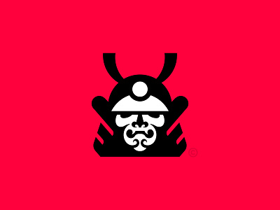 Shogun Logomark(Unused) black branding design icon illustration logo mark red samurai shogun warrior
