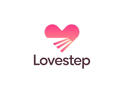 Lovestep 1 2 3 4 5 6 7 8 9 0 branding heart logo love step