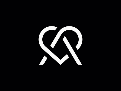 A+HEART a a logo black branding design fashion heart icon logo love mark