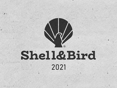 Shell&Bird animal bird black branding icon logo mark shell
