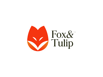 Fox&Tulip Logo Design a b c d e f g h i j k l m n animal branding fox leaf logo mark negative space print tulip