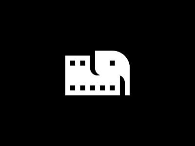 Elephant & Filmstrip animal brand branding design elephant filmsprit icon logo mark