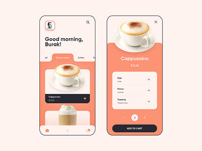 Coffee Shop App app coffee graphic design mobile product shop ui ux