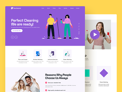 Favcleaner® Website Design clean cleaner cleaning home home cleaning office office cleaning perfect power ui webdesign website website design