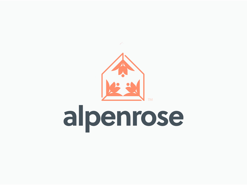 Alpenrose brand branding broker flower home icon mark real estate rose vector