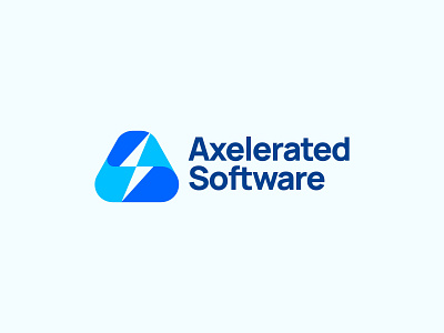 Axelerated Software algorithmic blue branding exchange fast financial fintech flash flexibility logo performance speed technology trade