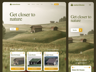 Naturehome Website Design buy green home homepage house leaf nature nature house property rent sell ui ux website
