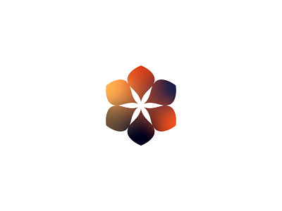 Flower Logomark branding e f fintech flower graphic design l leaf logo mark nature o orange r red star tech w