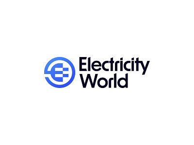 Electricity World branding e electric electricity fintech logo mark plug receipt tech world