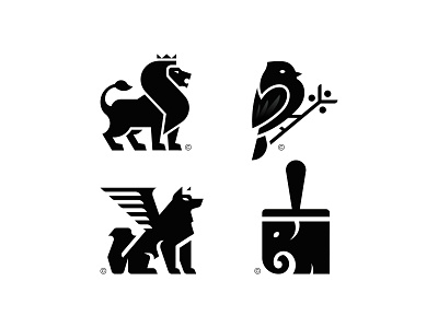 Golden Ratio Logos PART 1 animal bird branding brush elephant illustration intelligence king leader lion logo wing wings wolf