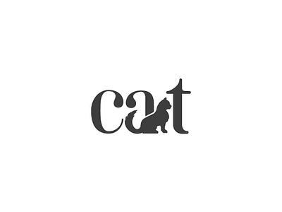 Cat- Wordmark black brand cat design illustration logo mark vector wordmark
