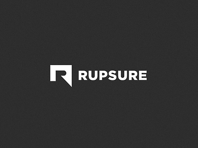 Rupsure Logo Design. Message + R black brand branding design icon ikon logo mark message r