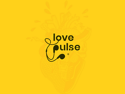 Love pulse brand branding design icon logo love love logo music logo music mark pulse logo yellow yellow logo