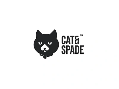 Cat and Spade animal logo brand branding cartoon cat logo design logo spade logo