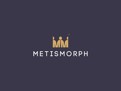 METISMORPH brand branding creative crown crown logo design investors leadership m logo people peoplelogo person print teamwork